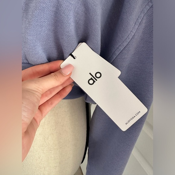 Washed Breakaway Zip Up Hoodie in Lilac Blue Wash - Picture 5 of 6